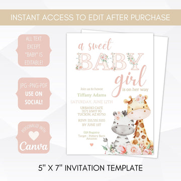 safari baby shower invitation